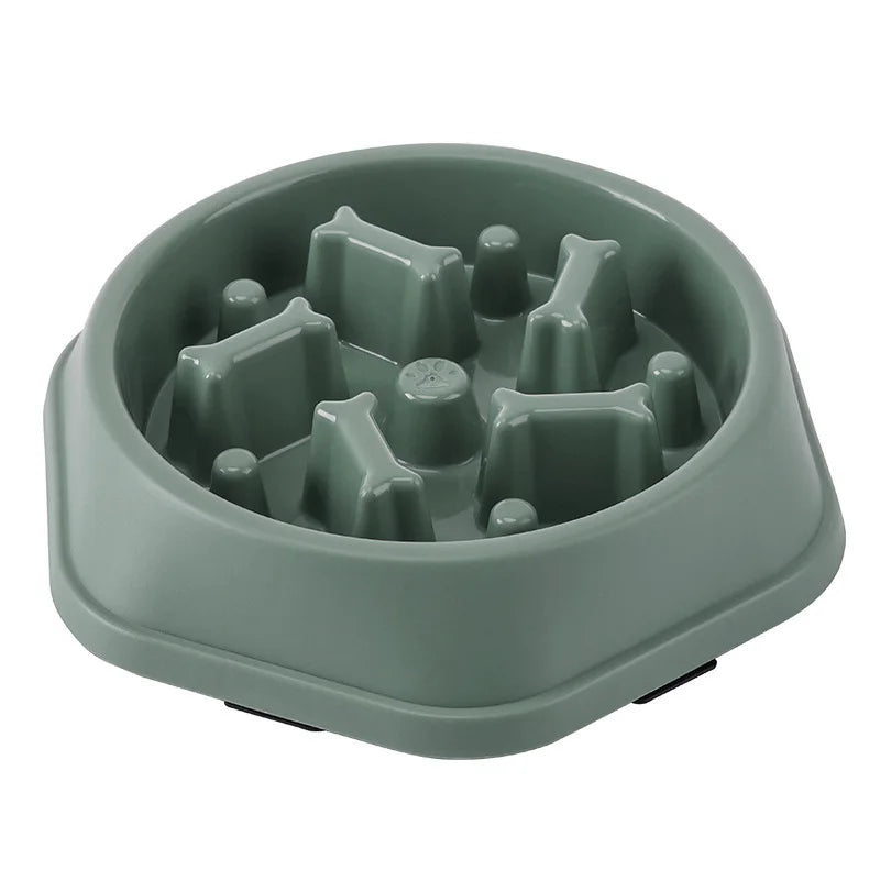 Pet Slow Feeder Bowl – Anti-Choking, Anti-Gulping PP Plastic Dish for Dogs