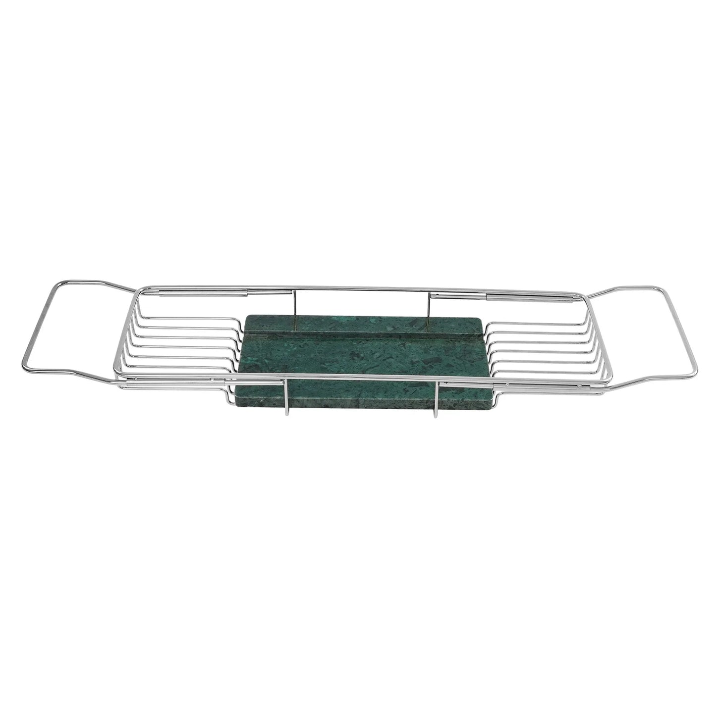Expandable Stainless Steel Bathtub Tray, Bathtub Tray with Marble Board 68-90cm