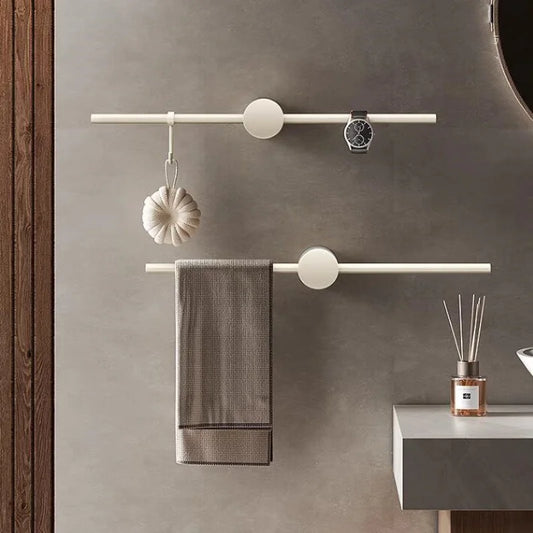 Bathroom Towel Rack Brass Wall-mounted Toilet Space White Bar Storage Rail Shelf Bathroom Hardware Set Accessories Hanger