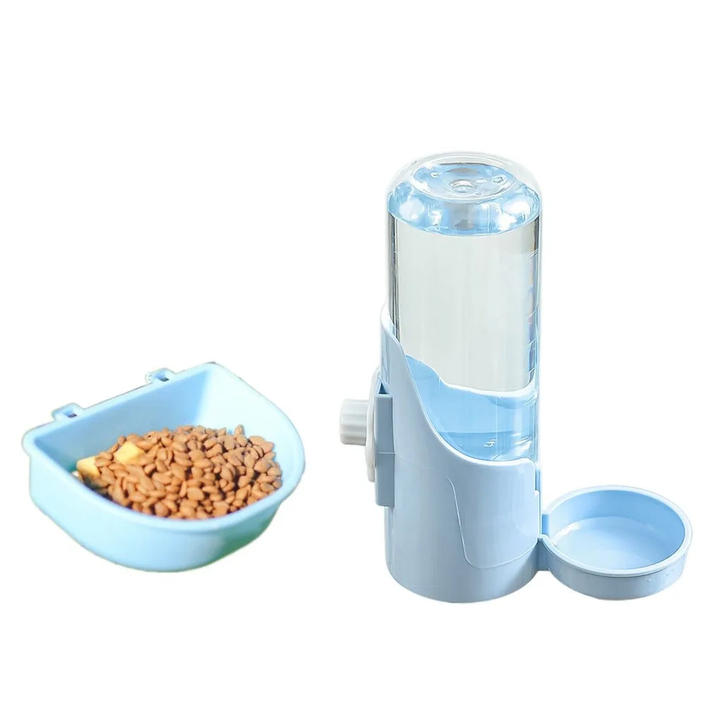 Large Capacity Plastic Pet Food & Water Feeder – Removable, Washable Hanging Drinking Fountain for Small Pets