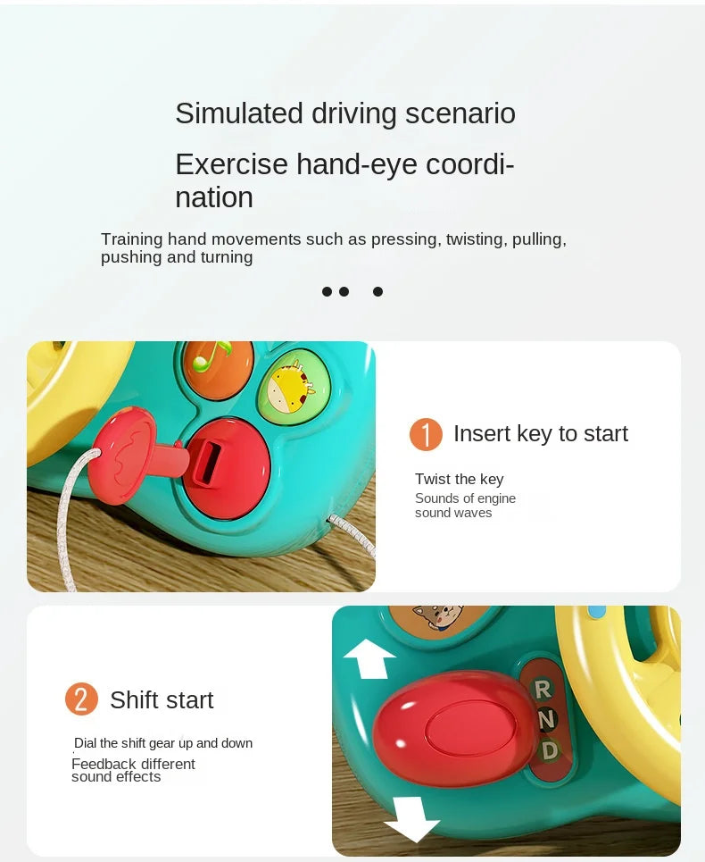 Baby Toy Electric Simulate Driving Car Co-pilot Steering Wheel