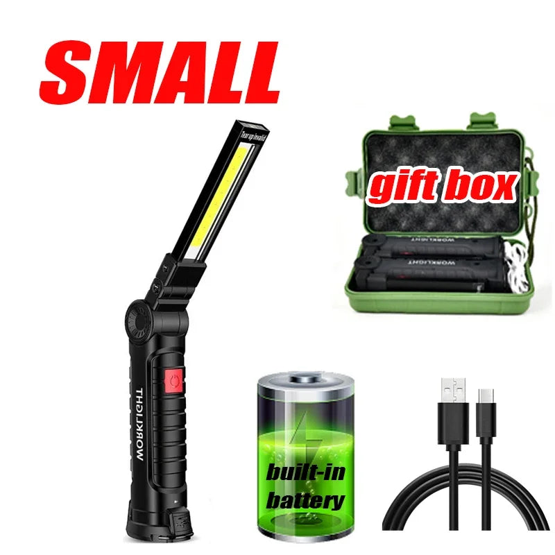 LED Work Flashlight Lamp With Magnetic Hook