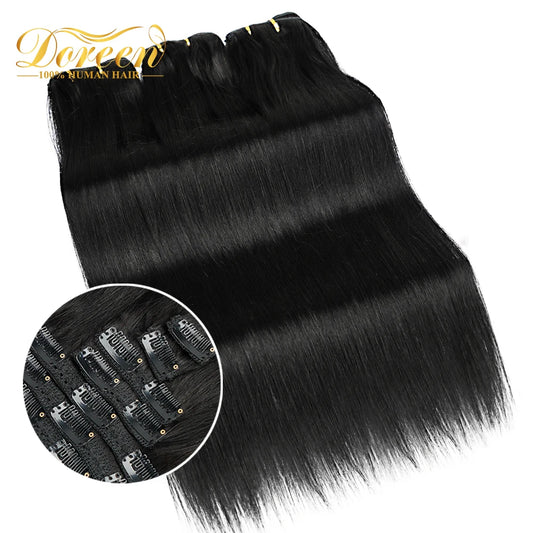 Doreen 160G 200G 240G Volume Series Brazilian Machine Remy Straight Clip In Human Hair Extensions Full Head 10Pcs 16 to 24 Inch