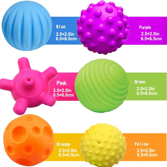 6PCS Textured Sensory Balls for Baby Play 6 12 Months Montessori Activity Soft Multi Ball Shower Toys Children Best Gift