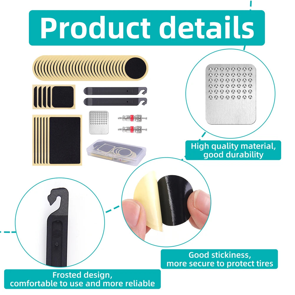 Bicycle Tire Repair Tool Glue Free Tire Patch Bike Flat Tire Repair Kit Rubber Puncture Patches Mountain Bike Accessories
