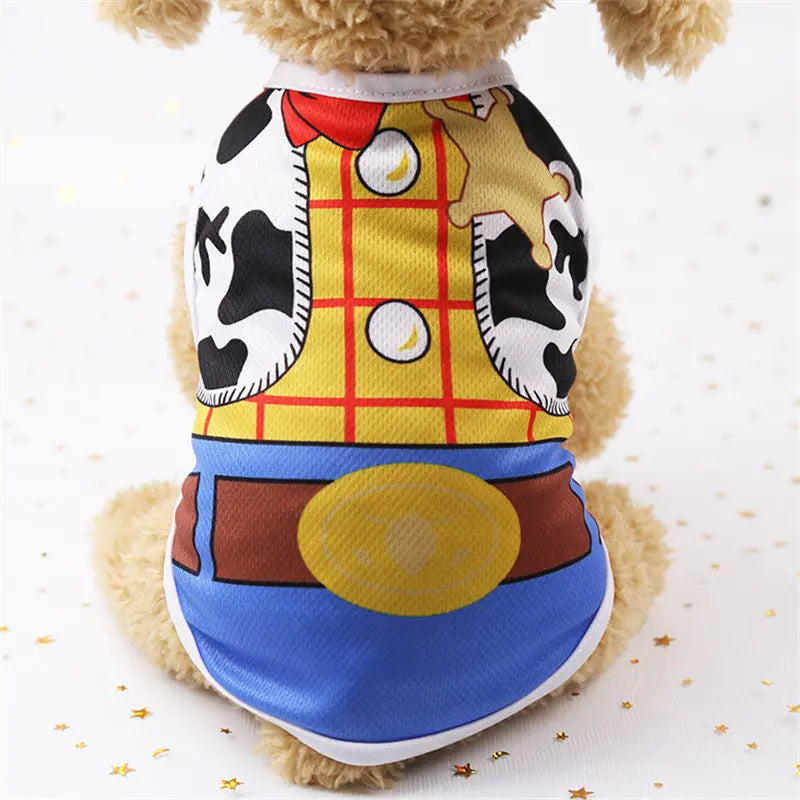Cartoon Dog Clothes – Soft Summer Vest & Casual T-Shirt for Small Puppies