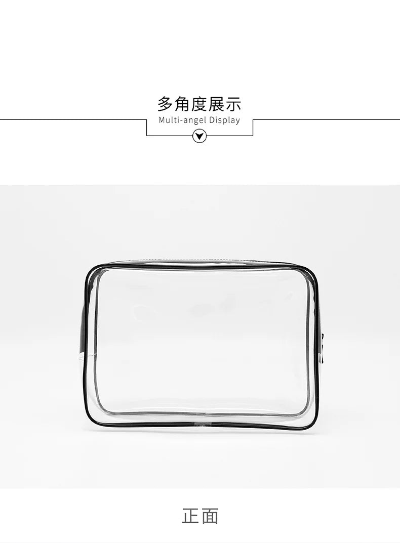 Transparent PVC Waterproof Zipper Makeup Cosmetic Bag