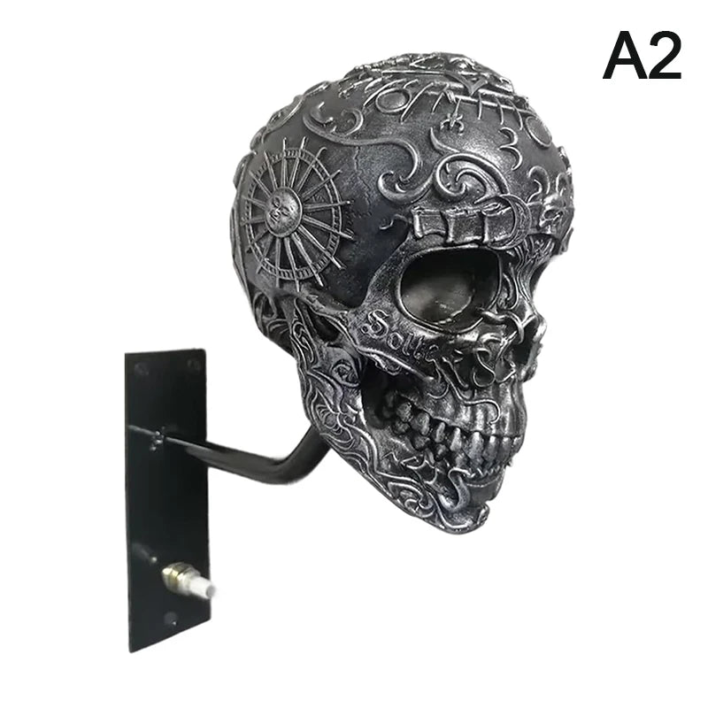 Motorcycle Helmet Skull Holder Helmet Storage Rack Wall Mount Hat Rack Resin For Coats, Caps, Baseballs And Rugby Helmet