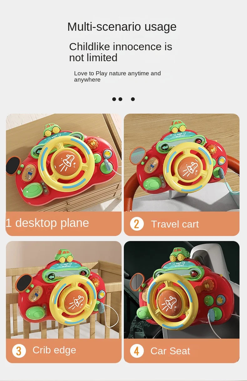 Baby Toy Electric Simulate Driving Car Co-pilot Steering Wheel