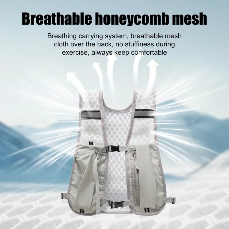 Lightweight Running Vest Reflective Safety Vest For Outdoor Cycling Climbing Hiking Sports Water Cup Storage Phone Organizer