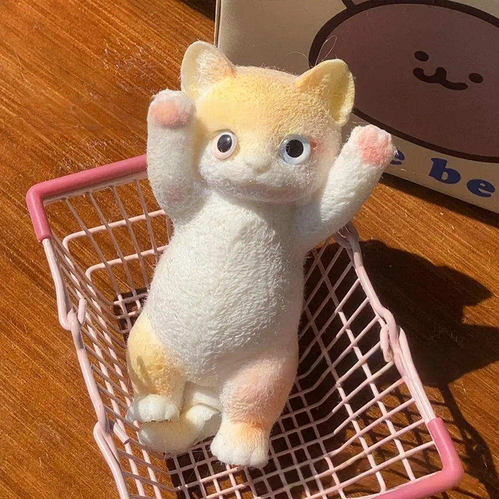 Anxiety Relief Cat Toy Realistic Cat Squeeze Toy for Stress Relief Soft Tpr Fidget Toy for Kids Teens Adults