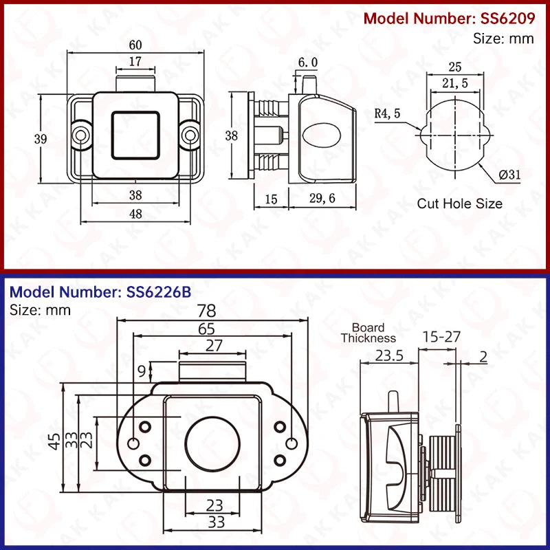 KAK 5pcs Push Locks