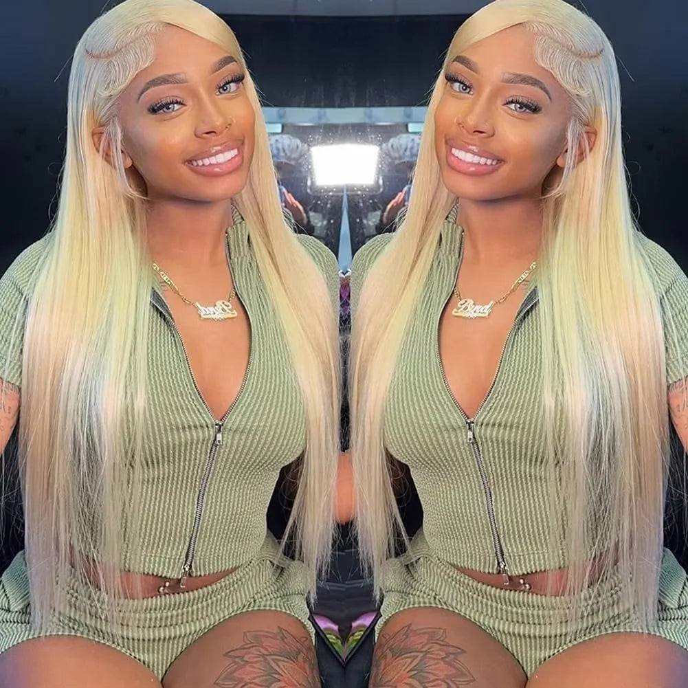 40 46 Inch 180 200% Density Blonde 613 Lace Front Wigs 13x6 HD Lace Wig Transparent Frontal 13X4 Bone Straight Human Hair Wigs