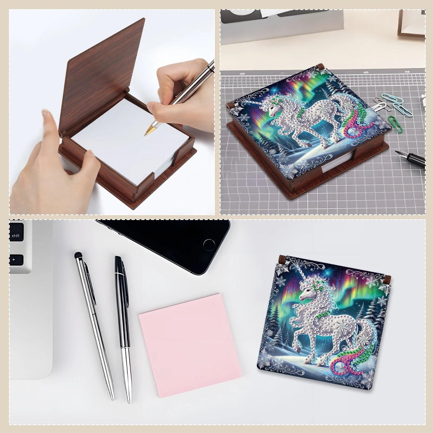 Special shaped Diamond Art Painting Sticky Note Box kits,Animal Fairy partial Diamond Art note box for Home Office decorate Gift