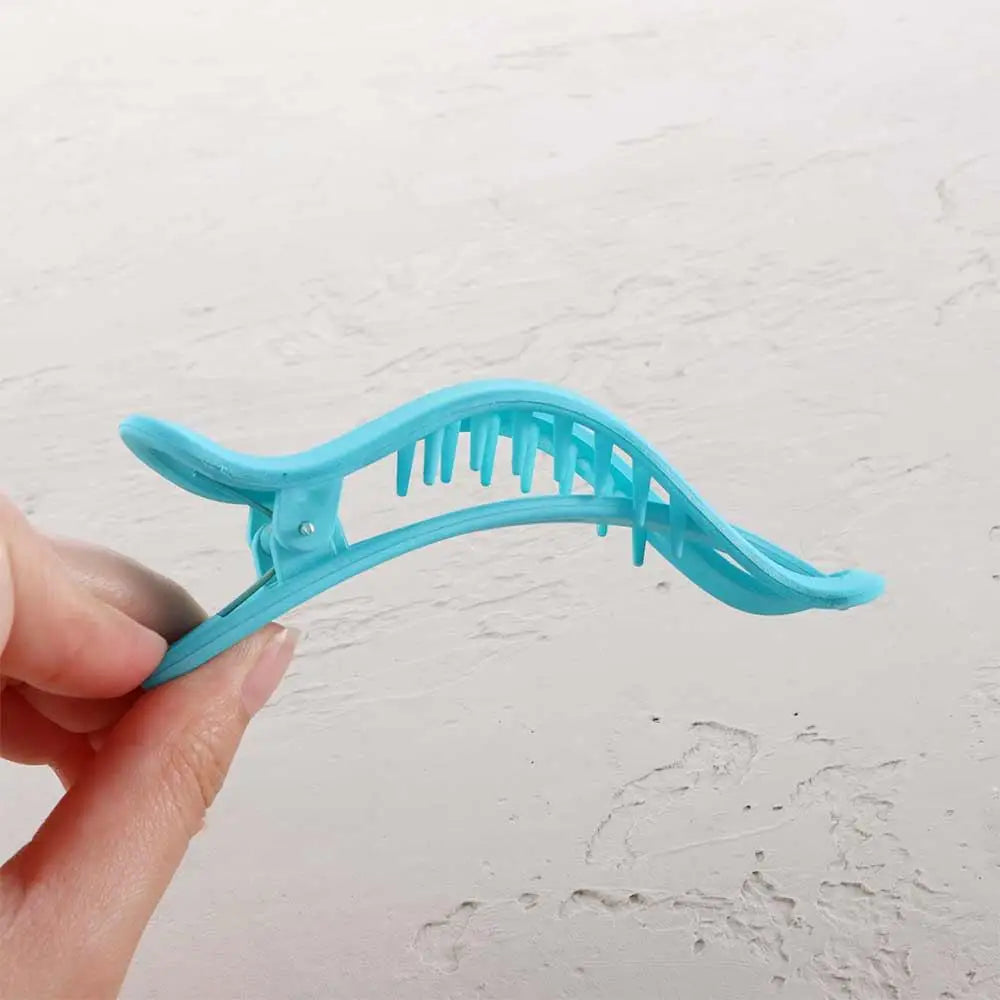 Large Matte Candy Color Hair Claw – Simple Plastic Duckbill Clip for Women and Girls