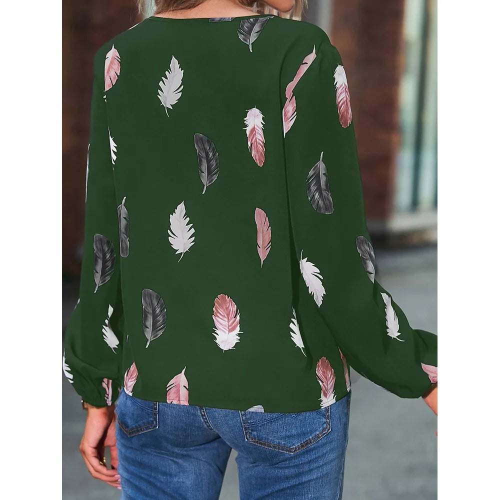 Feather Pattern Blouse