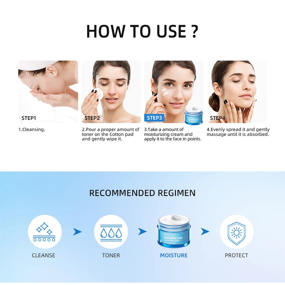 Hyaluronic Acid Gel Cream Hydrating Face Moisturiser