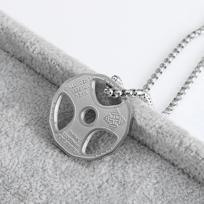 Titanium Steel Dumbbell Necklace