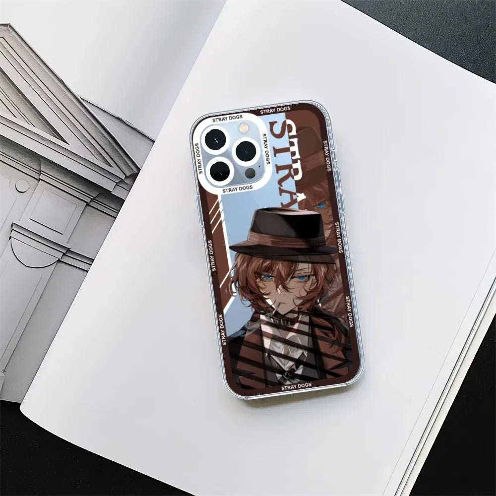 Anime Bungo Stray Dogs Transparent Phone Case – Compatible with iPhone 11, 12 Mini, 13, 14, 15 Pro Max
