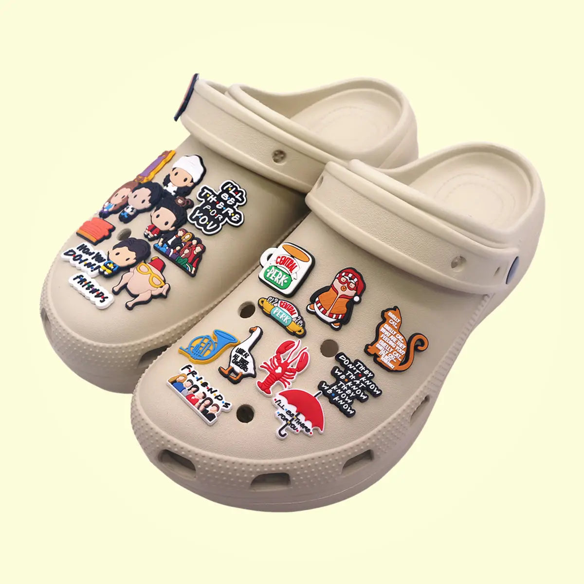 Single Piece Old Friends Shoe Charm – Fun Garden Shoe & Clog Decoration Pin, Unisex Gift