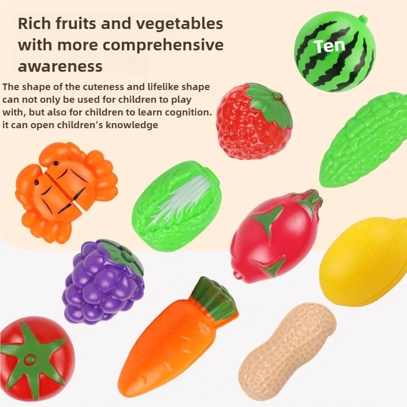 Children Toys Cutting Fruits and Vegetables Set for Kids Pretend Play Simulation Kitchen Toy Montessori Baby Toys for Girls Boys