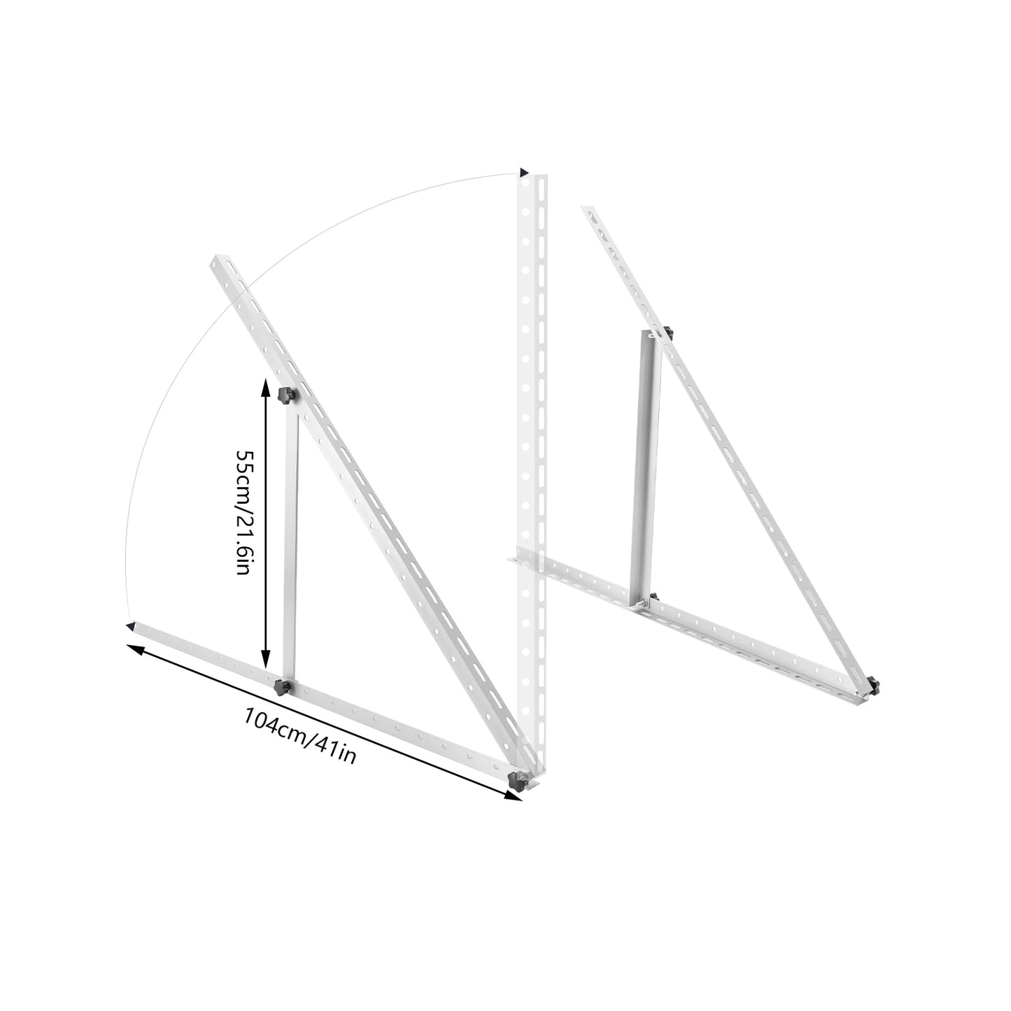 2 Pack 41" Adjustable Solar Panel Racks, Aluminum Alloy Frame, 0-90° Tilt, RV Tilt Mount Brackets for Boat / Roof
