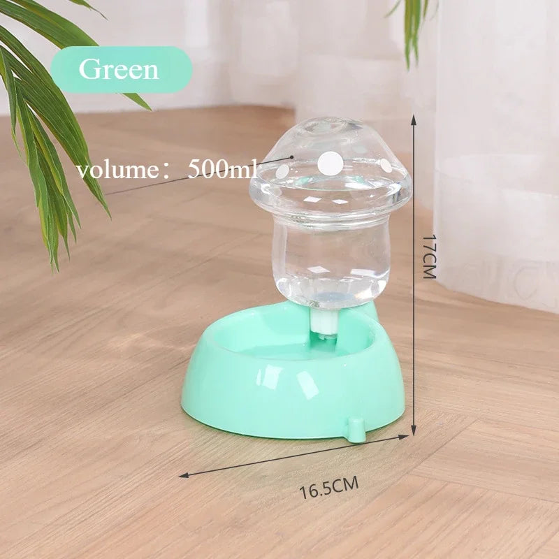 Cute Mushroom Automatic Cat Feeder & Water Dispenser – Large Capacity Food & Water Bowl
