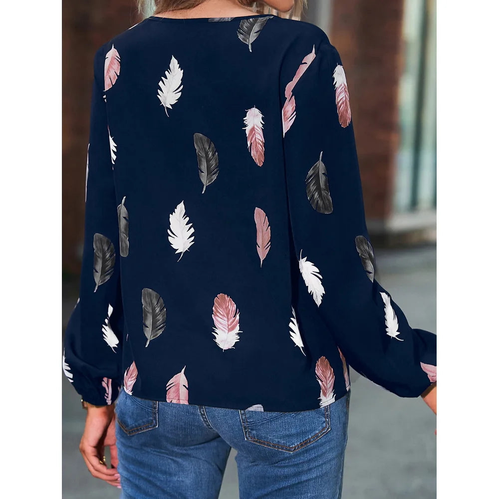 Feather Pattern Blouse