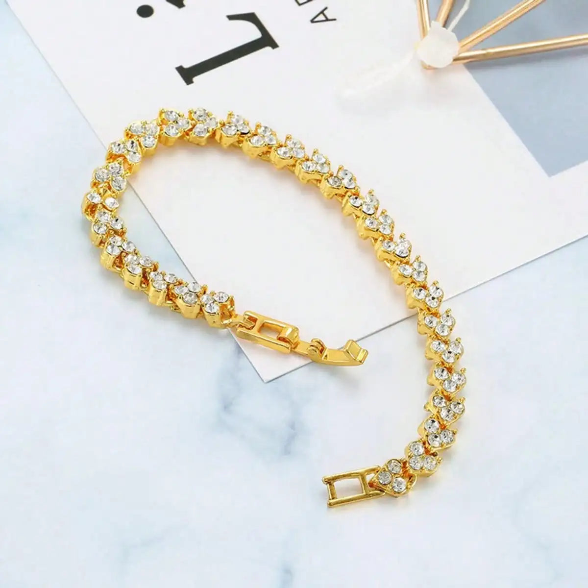 Roman Style Woman Crystal Diamond Bracelet