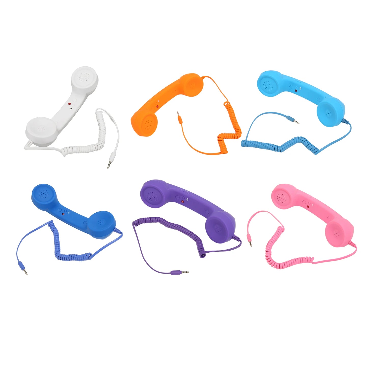 Retro Telephone Handset 3.5mm, Stylish Mini Phone Call Receiver Microphone Speaker for Mobile Phones