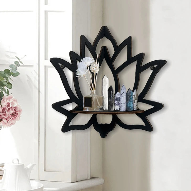 Wooden Lotus Hollow Essential Oil Candle Holder