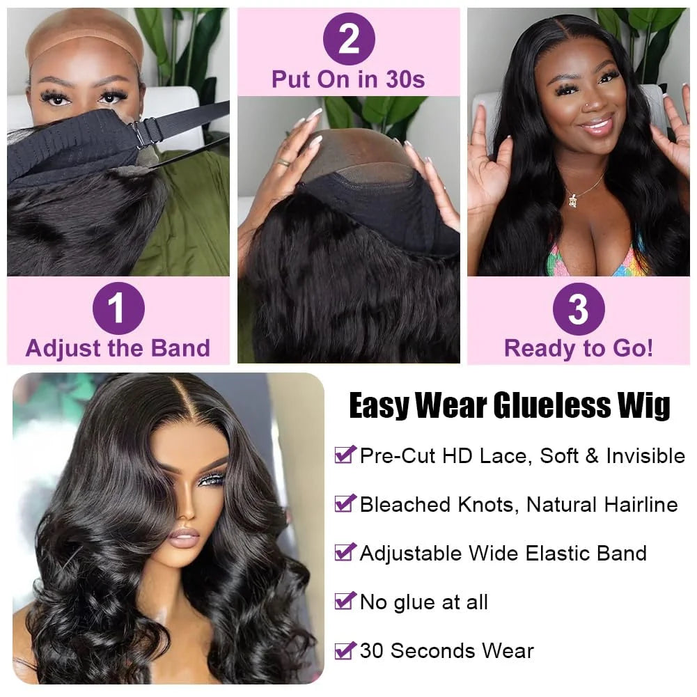 Loose Body Wave Human Hair Wigs 40 Inch 5x5 Glueless Wigs Ready To Wear 100% Human Hair 200 Density Glueless Brazilian Wigs sale