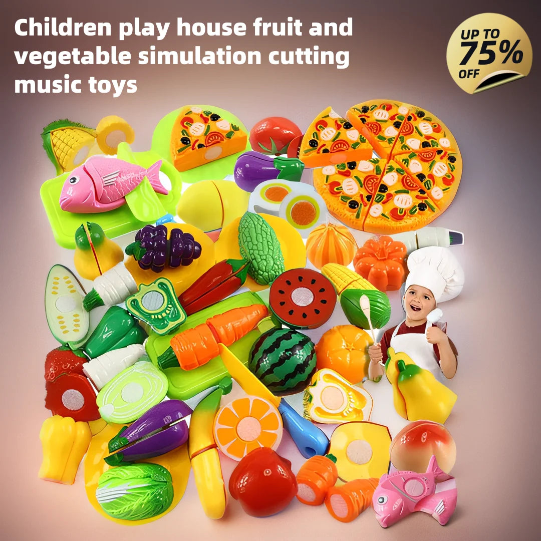 Children Toys Cutting Fruits and Vegetables Set for Kids Pretend Play Simulation Kitchen Toy Montessori Baby Toys for Girls Boys