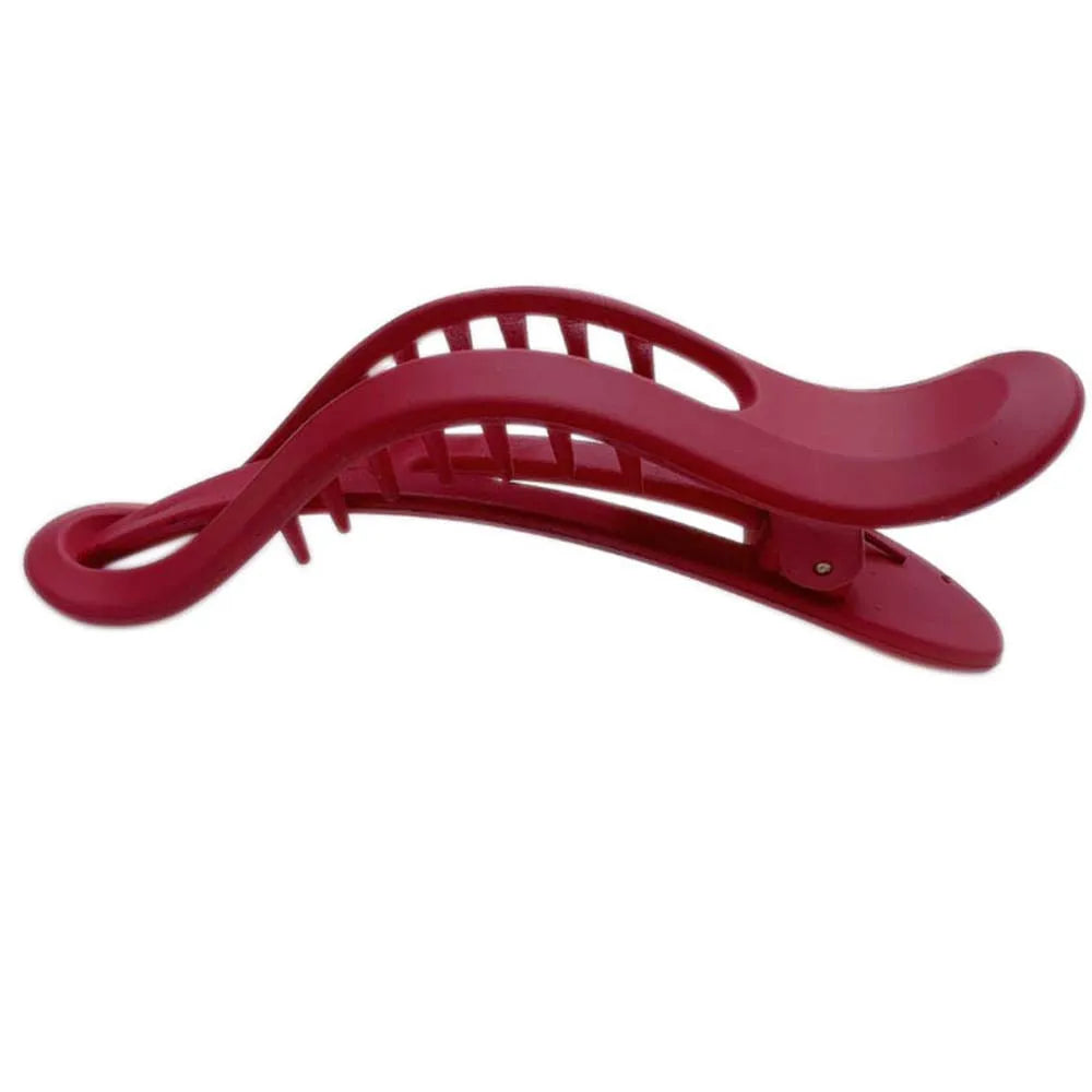 Large Matte Candy Color Hair Claw – Simple Plastic Duckbill Clip for Women and Girls