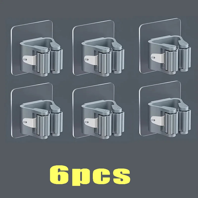 10Pc Wall Mounted Mop Organiser Holder