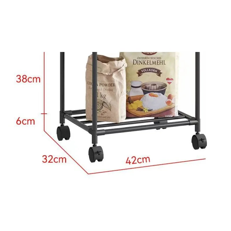 Kitchen Storage Rack Multilayer No Drill Rolling Shelf for Pots Microwave Oven Vegetables Organiser