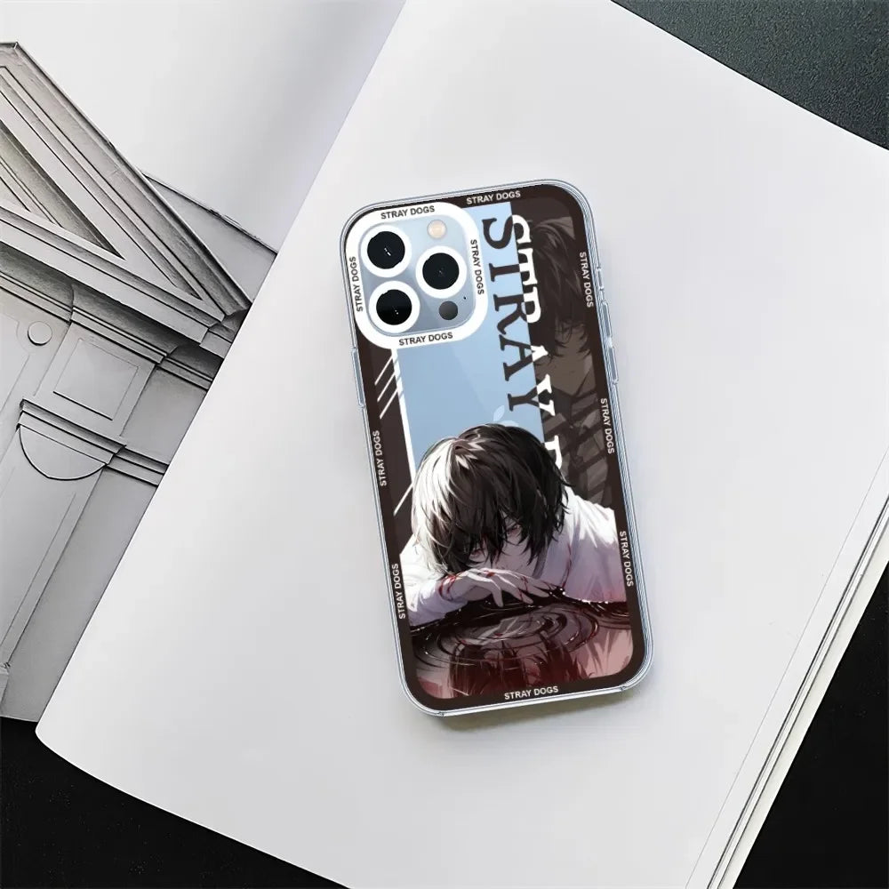 Anime Bungo Stray Dogs Transparent Phone Case – Compatible with iPhone 11, 12 Mini, 13, 14, 15 Pro Max