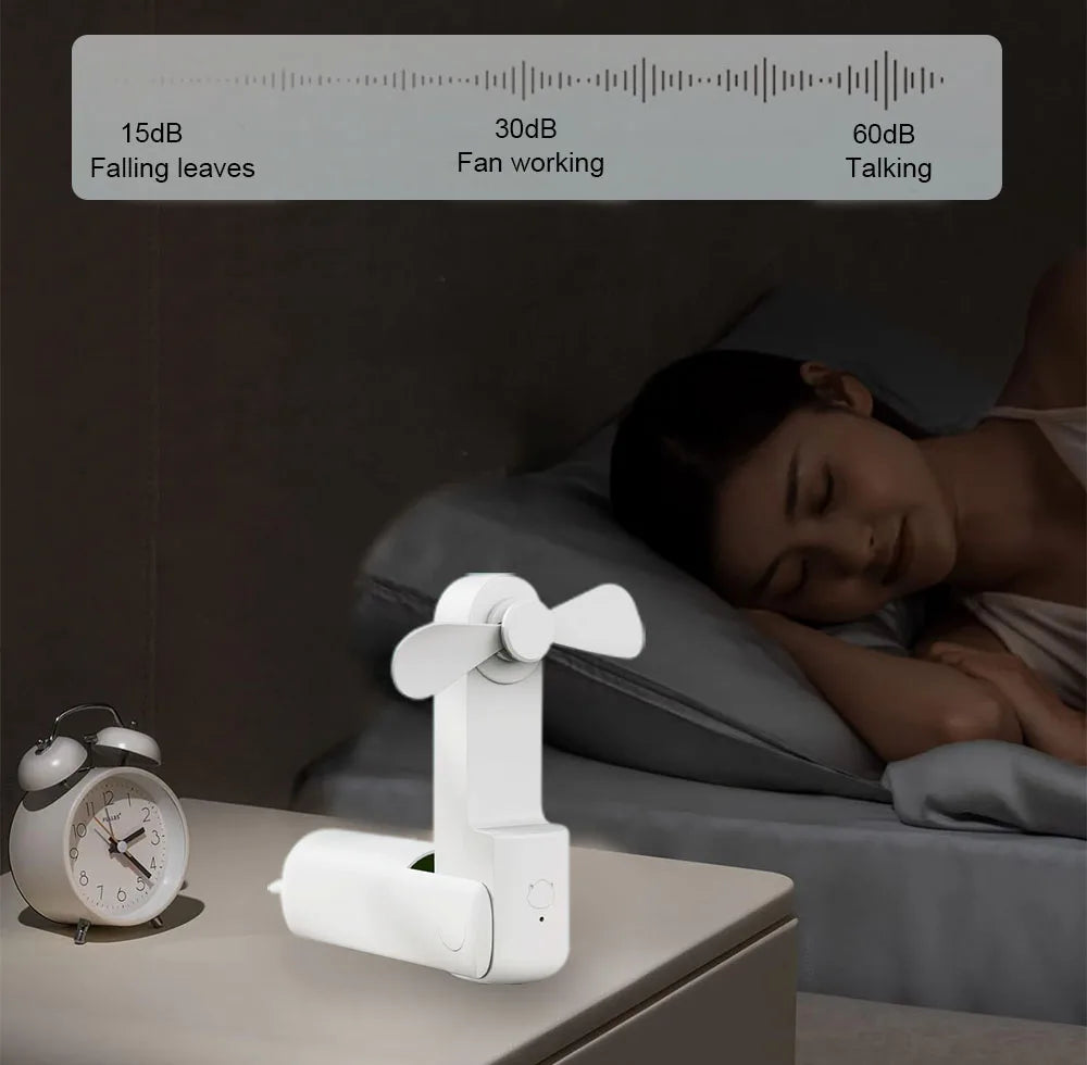 Portable Fan Mini Handheld Fan 2000mAh USB Rechargeable with Handy Power Bank Small Hand Held Foldable Pocket Fan for Travel
