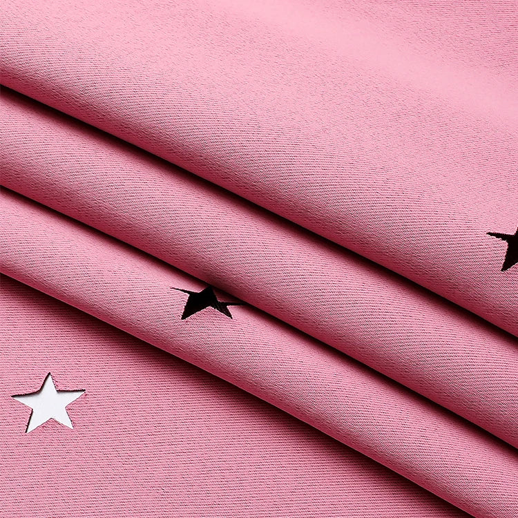 Double Layers Romantic Sheer Kids Children Girls Curtains With Hollow Out Stars For Living Room Bedroom Windows Drapes