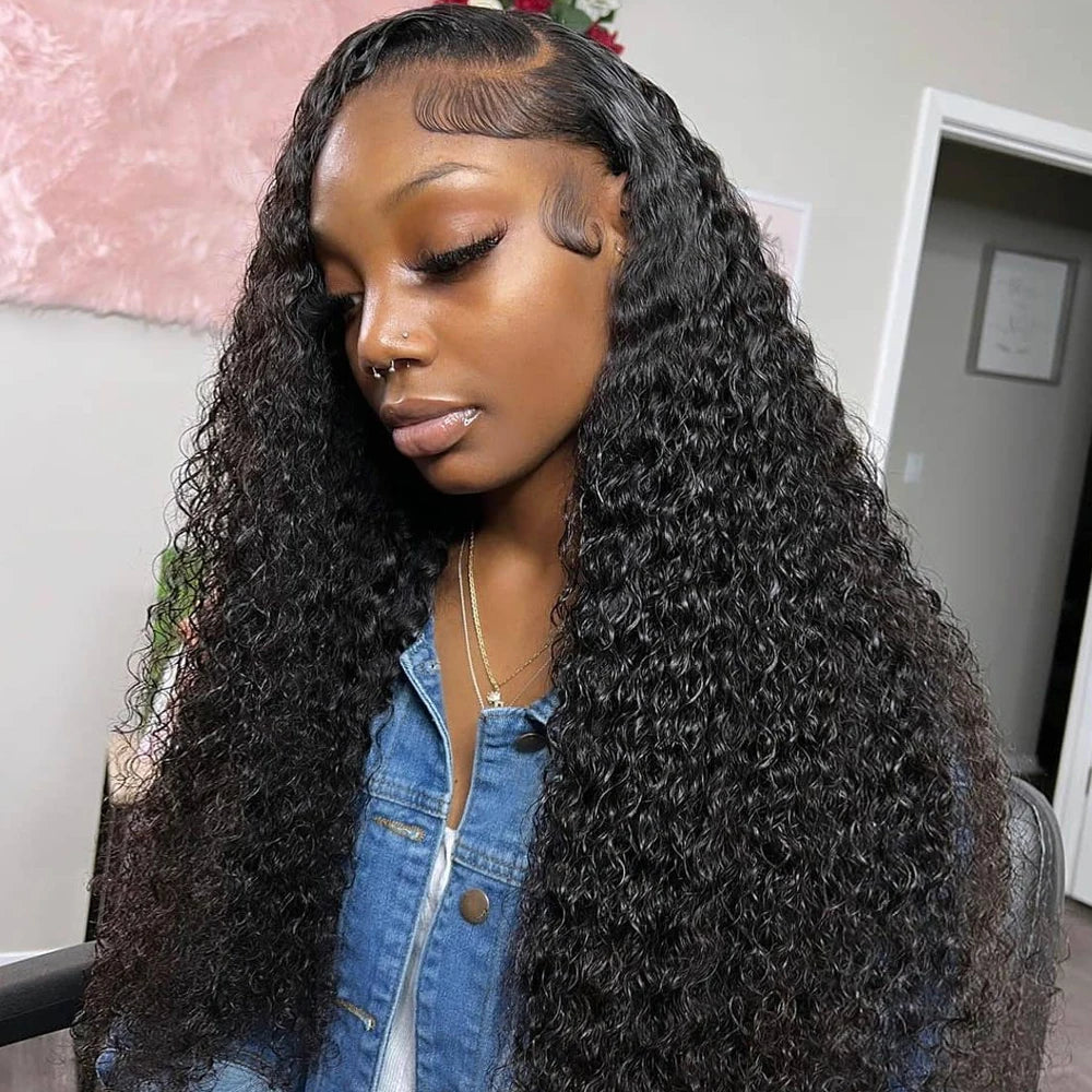 Deep Wave 250% High Density 13x6 HD Lace Frontal Human Hair Wig Brazilian Curly Water Wave Lace Frontal Wigs For Women CEXXY