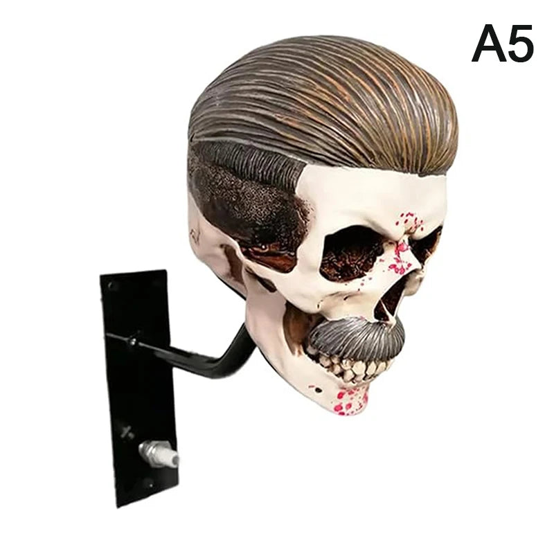Motorcycle Helmet Skull Holder Helmet Storage Rack Wall Mount Hat Rack Resin For Coats, Caps, Baseballs And Rugby Helmet