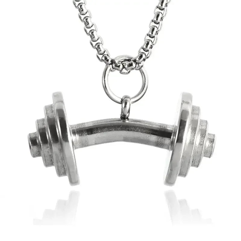 Titanium Steel Dumbbell Necklace