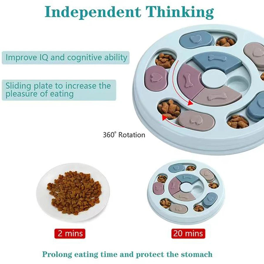 Interactive Pet Toy & Slow Feeder Bowl – Brain Training Feeding Plate for Cats & Dogs