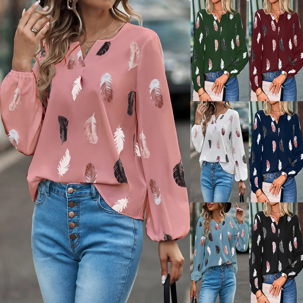 Feather Pattern Blouse
