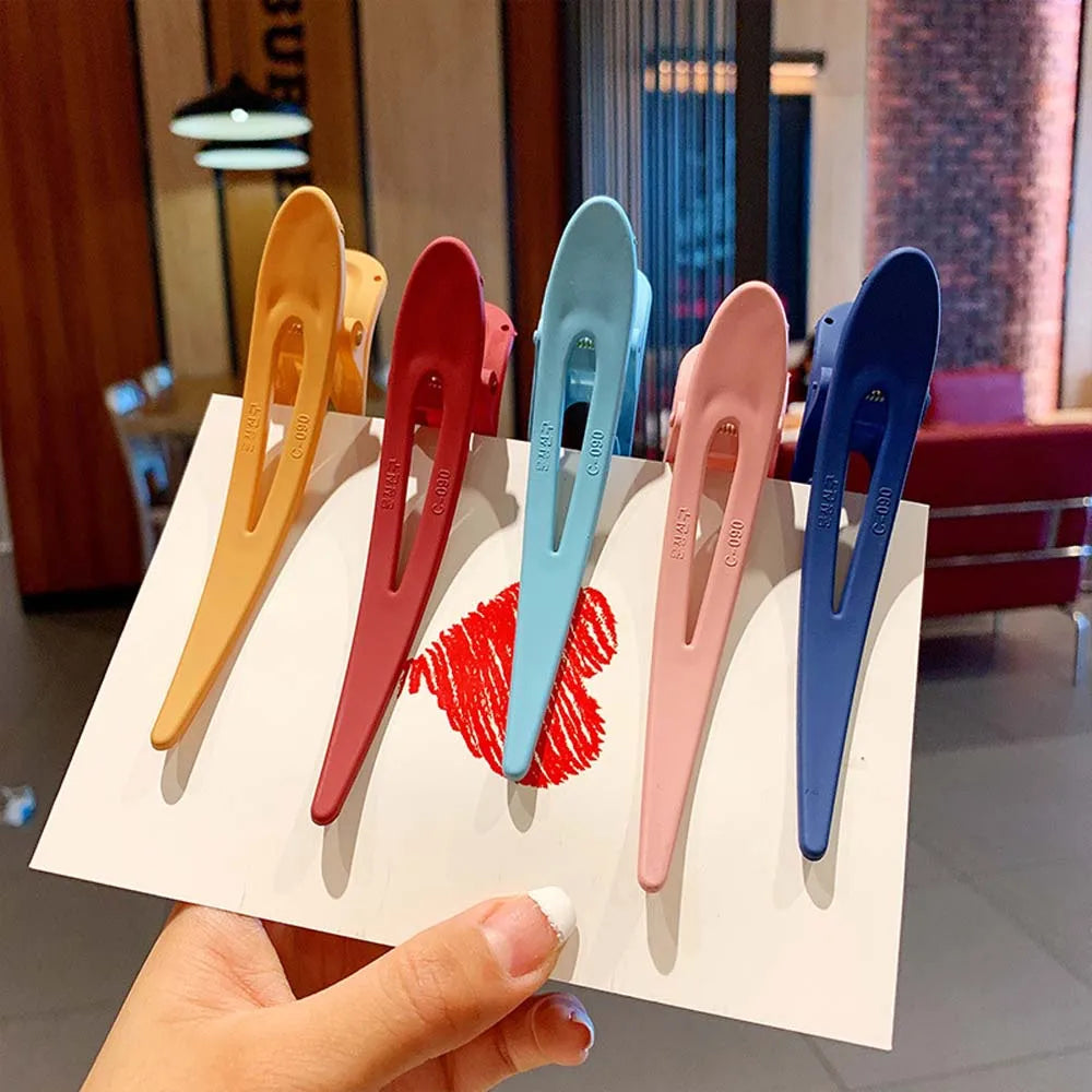 Large Matte Candy Color Hair Claw – Simple Plastic Duckbill Clip for Women and Girls