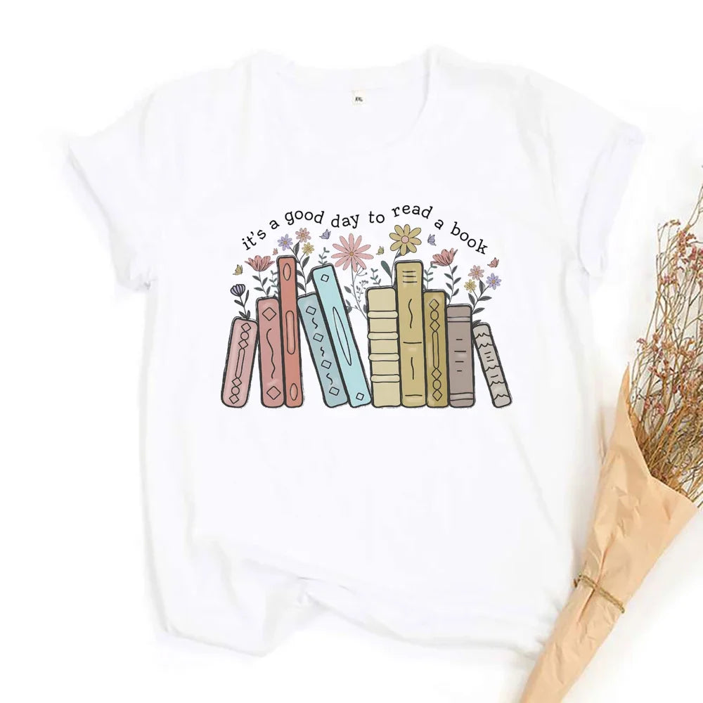 It's A Good Day To Read A Book Shirt Book Lover Shirts Teacher Gift Floral Books Tee Reading Teacher's T-Shirt Librarian Tshirt