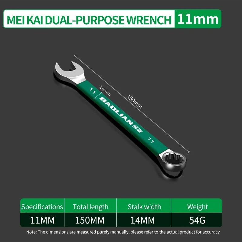 BaoLian Durable Wrench 8-30mm Plum Blossoms Open Combination Wrench Two-Way Double Fast Wrench Auto Repair Tools