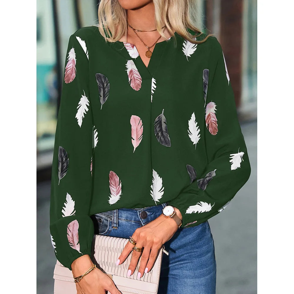 Feather Pattern Blouse