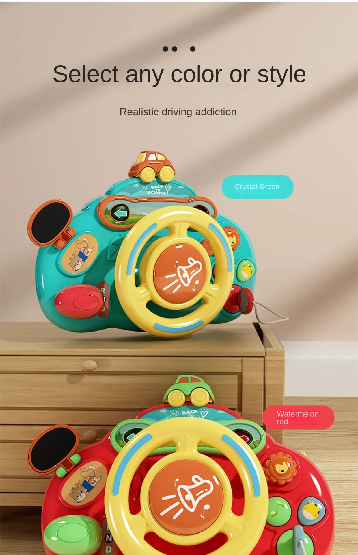Baby Toy Electric Simulate Driving Car Co-pilot Steering Wheel