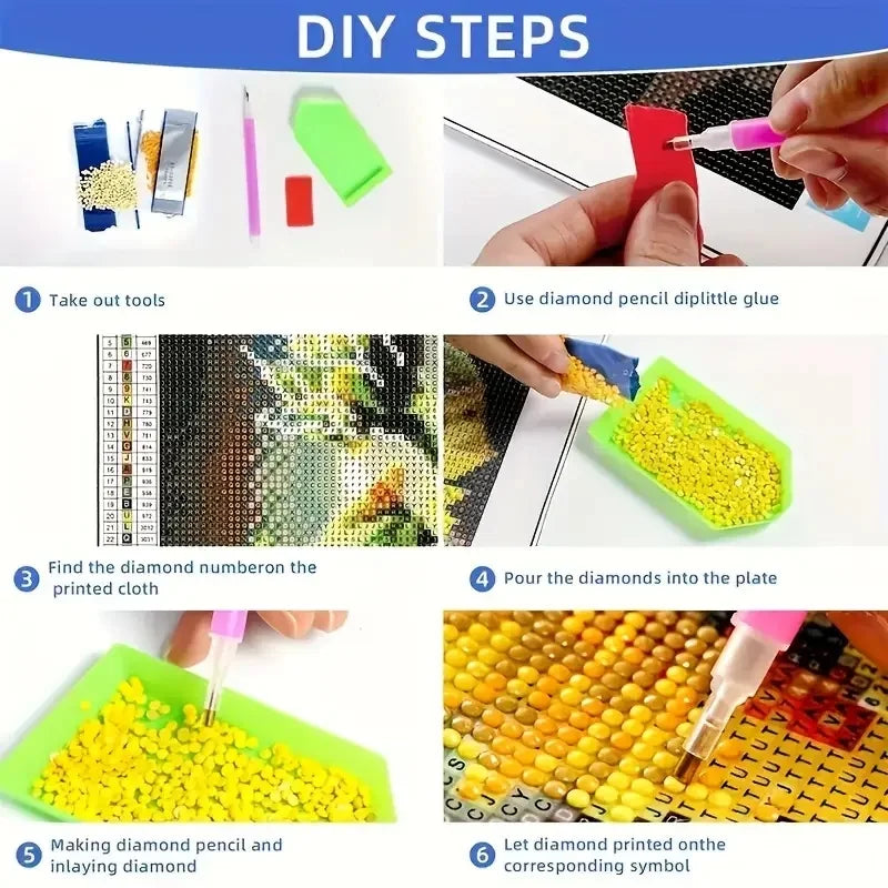 Cute Cow DIY Diamond Painting Kit Funny Ox Animals Pictures Diamond Embroidery Mosaic Oil Painting Handicraft Home Decor
